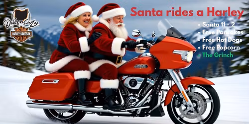 Santa Rides a Harley at Queen City Harley-Davidson