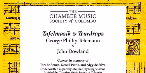 Tafelmusik & Teardrops - The music of Telemann and Dowland.