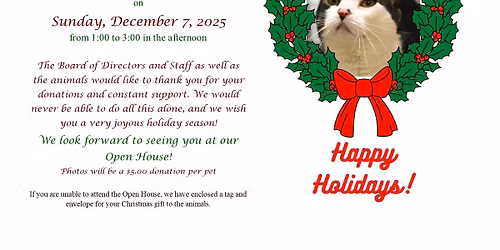 Pet Pictures with Santa & Holiday Open House