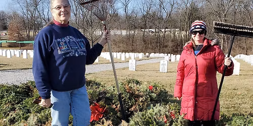 Wreath Clean Up Day at Camp Butler