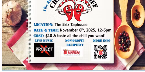 15th Annual Chili Cook Off to benefit Blessings in a Backpack
