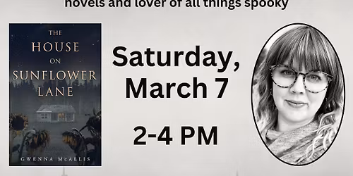 Book Launch & Signing for Gwenna McAllis's 'The House on Sunflower Lane'