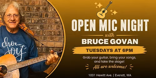 \ud83c\udfa4 Tuesday Open Mic Night with Bruce Govan \ud83c\udfb8