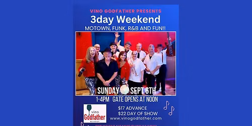  3day Weekend -  Motown, R&B, Classic Rock, and Funk