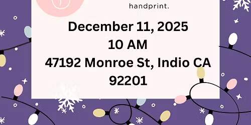 Holiday Handprints- Parent and Me December Craft Event 