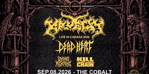 KRUELTY \/\/ DEAD HEAT \/\/ DYING REMAINS \/\/ K*ll CHAIN. September 8, 2026 @ The Cobalt