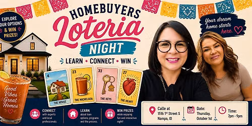 Sip + Learn! Homebuyer's Loteria Night at Calle in Nampa, ID!