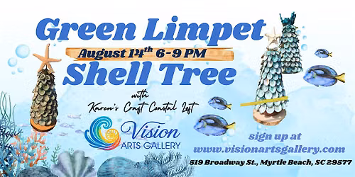 Create Beautiful Coastal Home D\u00e9cor, Green Limpet Shell Tree Workshop