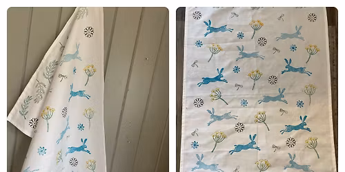 Block Printing Tea Towel or Tote Bag Crafternoon