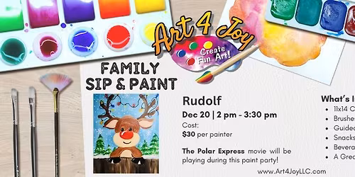 Family Sip & Paint - Rudolf