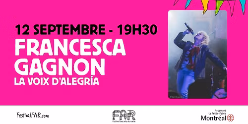 #FAR2026 : Francesca Gagnon, la voix d'Alegr\u00eda | 12 septembre