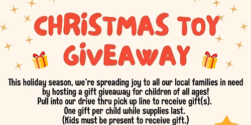 CHRISTMAS TOY GIVEAWAY