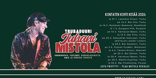 Juhani Mistola (soolo) \u2013 Bar Semafori, Turku