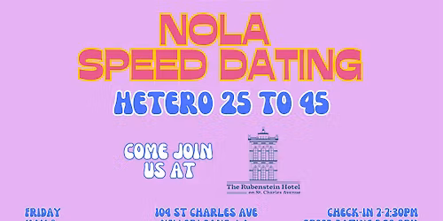 5\/8 - NOLA Speed Dating @ The Rubenstein Hotel