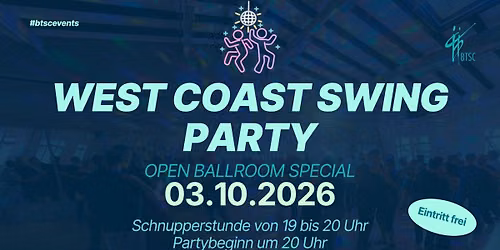 West Coast Swing Party f\u00fcr alle mit Schnupperstunde