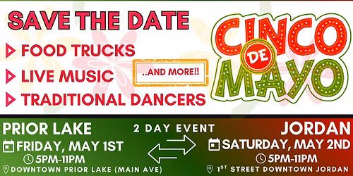 2026 Jordan & Prior Lake Cinco de Mayo Celebration!