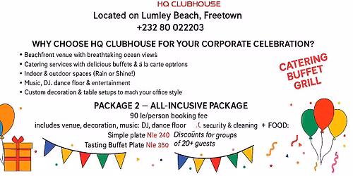 \ud83c\udf84 Host Your Holiday Office Party at HQ Clubhouse \ud83c\udf89 Celebrate on the beach!