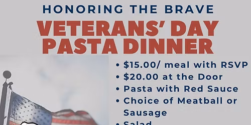 Honoring Veterans Annual Pasta Dinner