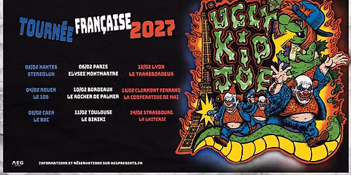 Ugly Kid Joe en concert \u00e0 Nantes \u2022 2 f\u00e9vrier 2027 \u2022 Stereolux
