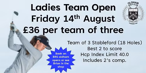 Ladies Team Open Team of 3 Stableford