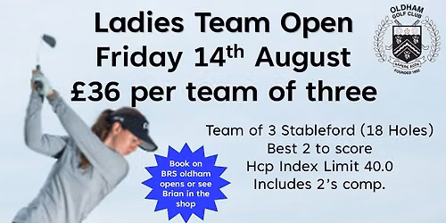 Ladies Team Open Team of 3 Stableford