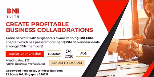 BNI Elite Business Networking Event : 4th Aug 2026