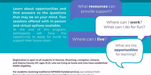 Creating a Life After High School - 2026 Spring Sessions 