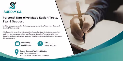 Personal Narrative Made Easier: Tools, Tips & Support