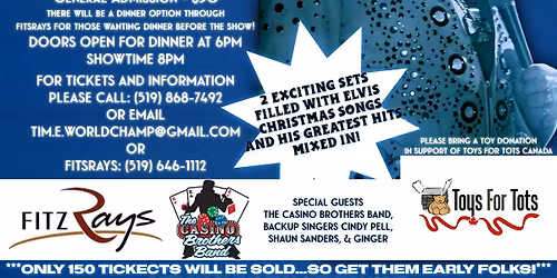  ONE NIGHT ONLY !!!!  BLUE CHRISTMAS starring WORLD CHAMPION ELVIS TRIBUTE ARTIST TIM \u2018E\u2019 HENDRY