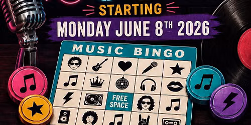 \ud83d\udcb8\ud83d\udcb0Music\ud83c\udfb6Bingo\ud83c\udfb6Mondays!\ud83d\udcb0\ud83d\udcb8
