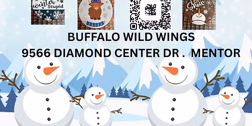 Winter Wood Round Painting @ Buffalo Wild Wings