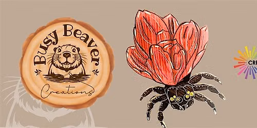 Wood & Paint Floral Spider