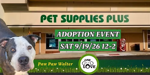 ONE LOVE ANIMAL RESCUE ADOPTION EVENT 9\/19\/26 12-2 AT PET SUPPLIES PLUS CHERRY HILL NJ