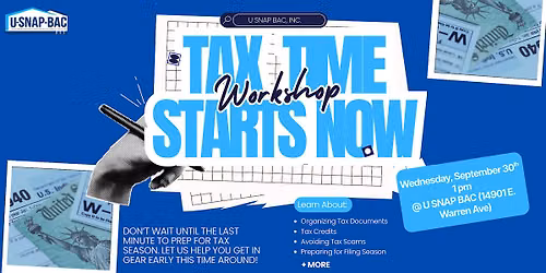 Tax Time Starts Now Workshop