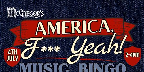 America, F*** Yeah! Music Bingo