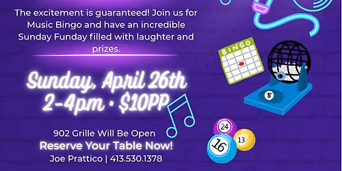 Sunday Funday Music BINGO!