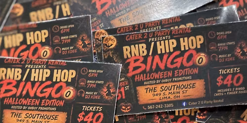 Halloween R&B and Hip Hop Bingo