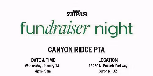 Spirit Night at Cafe Zupas
