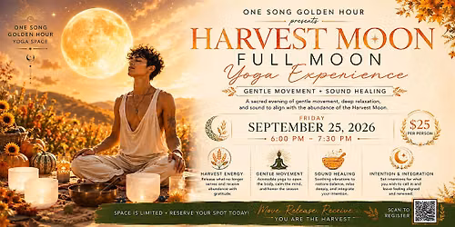 HARVEST MOON | Full Moon Yoga Experience: Gentle Movement + Sound Healing