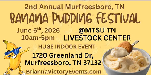 LoneStar Daughters Cafe @ Banana Pudding Festival #MurfreesboroTN JUNE 6 10AM - 5PM