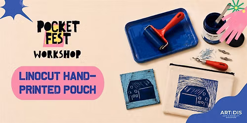 Linocut Hand-Printed Pouch