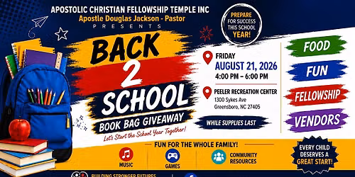 BACK TO SCHOOL BACK PACK GIVEAWAY