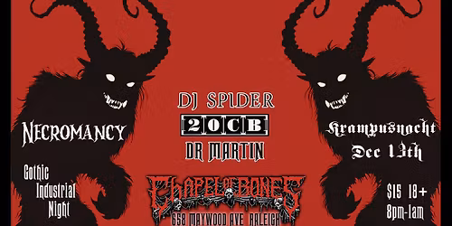 Necromancy Goth Night: Krampusnacht with DJ Spider, 20th Century Boy, and Dr. Martin