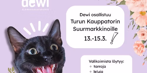 Dewin kannatustuotep\u00f6yt\u00e4 Turun Kauppatorin Suurmarkkinoilla 13.-15.3.