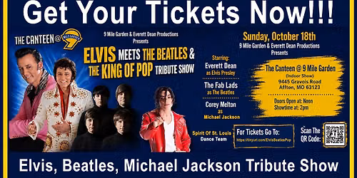 ELVIS MEETS THE BEATLES & THE KING OF POP (Michael Jackson) LIVE AT 9 MILE GARDEN