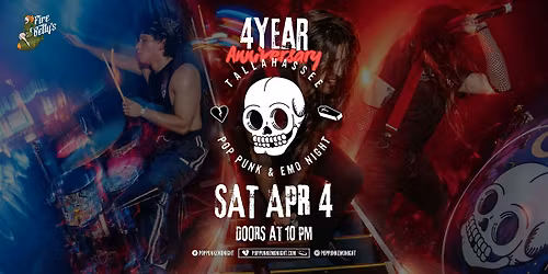 Pop Punk & Emo Night \u2022 Tallahassee (4-Year Anniversary)