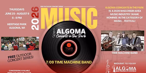 Time Machine Band, Algoma Concerts in the Park, July 9, 2026