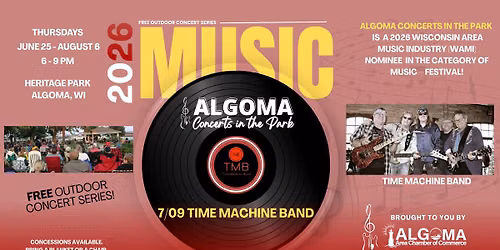 Time Machine Band, Algoma Concerts in the Park, July 9, 2026