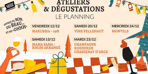 \ud83c\udf84 Noe\u0308l au Comptoir - PLANNING DES DE\u0301GUSTATIONS 
