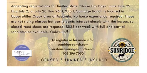 Horse Era Days Kids' camp